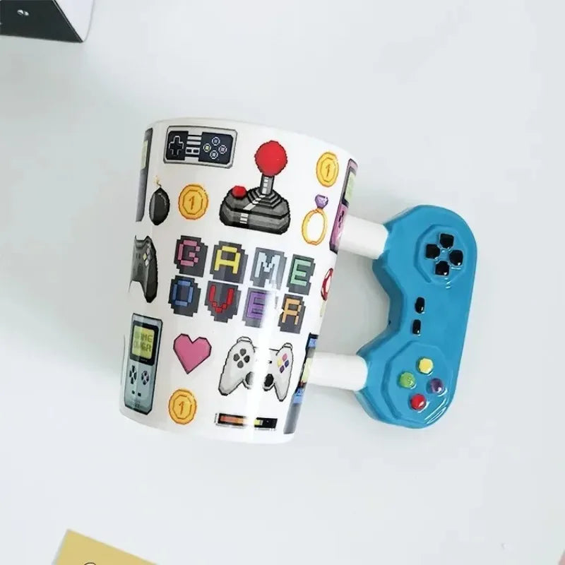 Handmade Ceramic Coffee Cup 350ml Game Controller Style Home Breakfast Milk Cup Creative Birthday Gift Quake