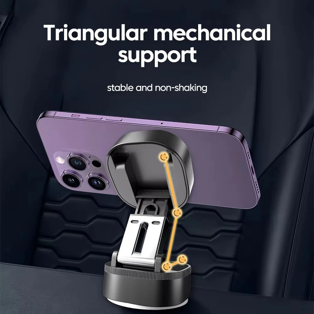 Foldable Mobile Phone Holder Vacuum Suction Cup Holder Magnetic Car Phone Holder For IPhone/ Android Phone Accessories Quake