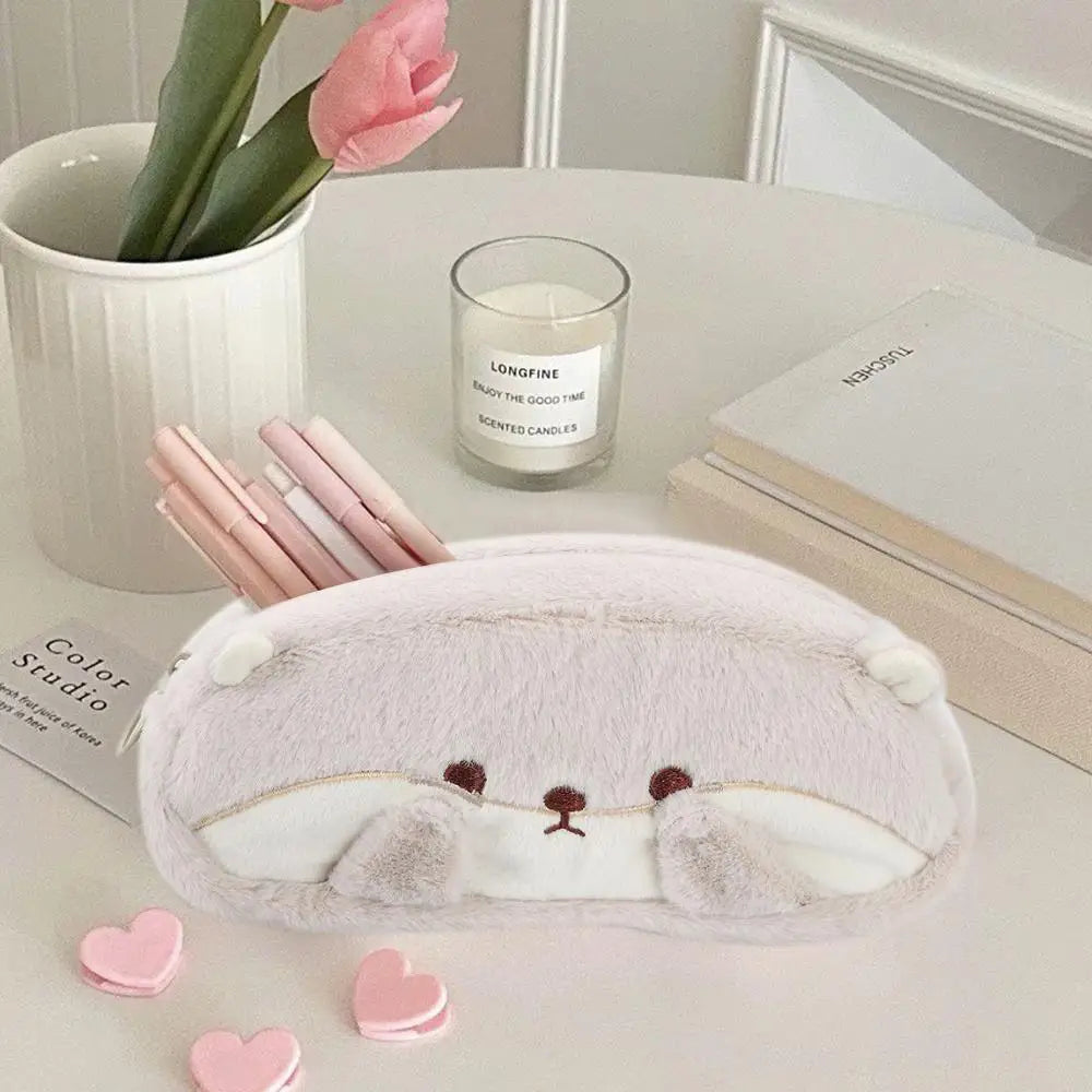 Portable Pen Bag Otter Penguin Large Capacity Stationery Bag Pencil Case School Office Quake