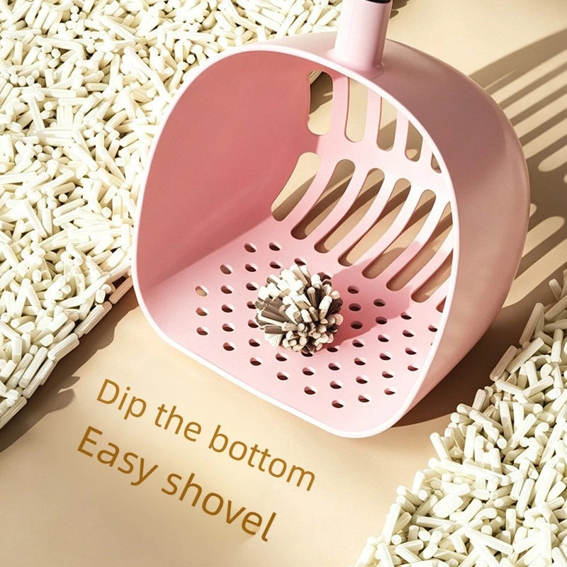 Long Handle Large Cat Litter Scoop with Filter Holes Durable Kitty Poop Shovel for Cat Litter Box Daily Pet Cleaning Use Quake