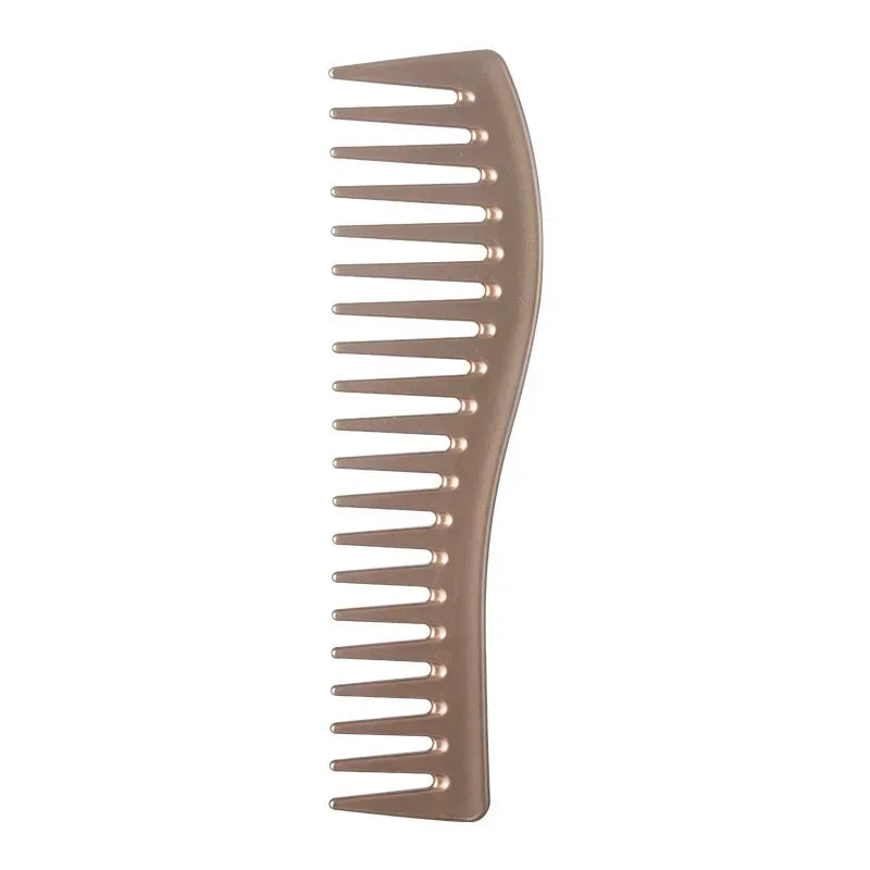 Wide Tooth Plastic Curly Hair Barber Salon Hairdressing Comb Oil Head Men Professional Back Hollow Comb Styling Tool Accessories Quake champagne