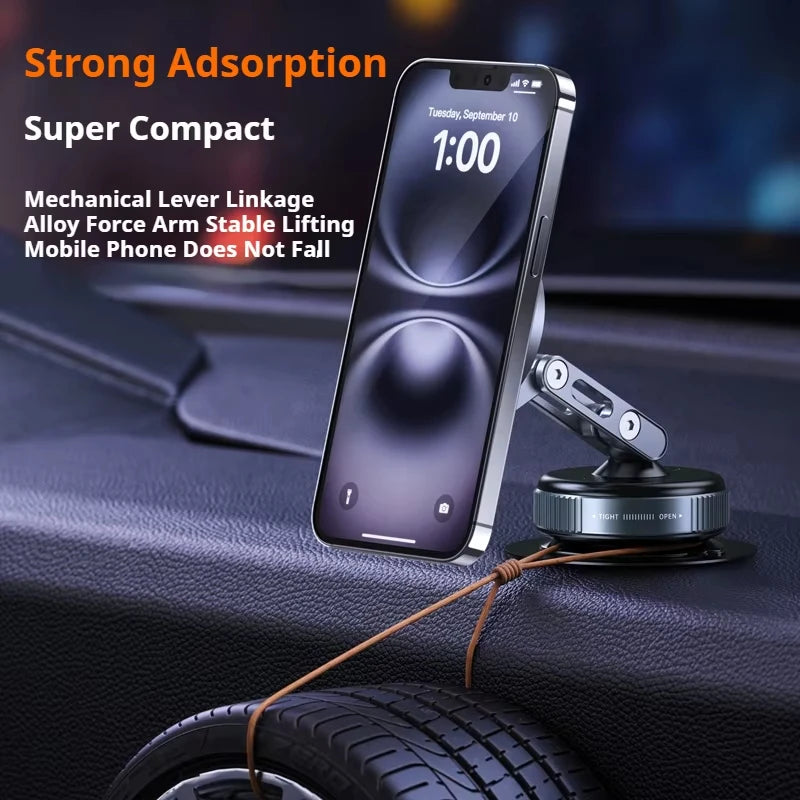 X53 Magnetic Phone Holder Rotating Folding Vacuum Suction Mag Stand For Car Navigation Gym Kitchen Streaming Bracket Quake