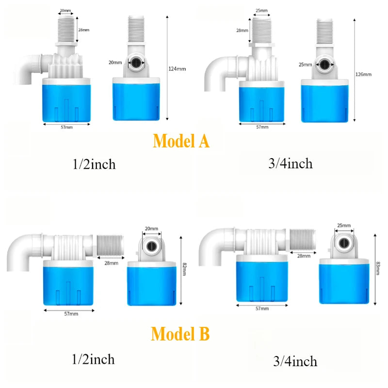 1/2 Inch 3/4 inchPlastic float ball valve - automatic water stop level controller, water tank/tower switch ball valve. Quake
