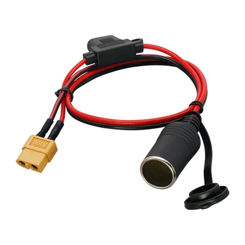 Universal Car Charger Adapter XT60 Male & Female to Cigarette Lighter Female Socket High‑Current Pure Copper Conversion Cable Quake