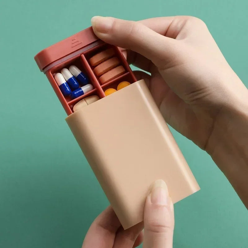 Tablet 7 Days 6 Grids Medicine Fish Oils Small Mini Portable Travel Vitamin Box Pill Cases Container Organizer Storage Quake