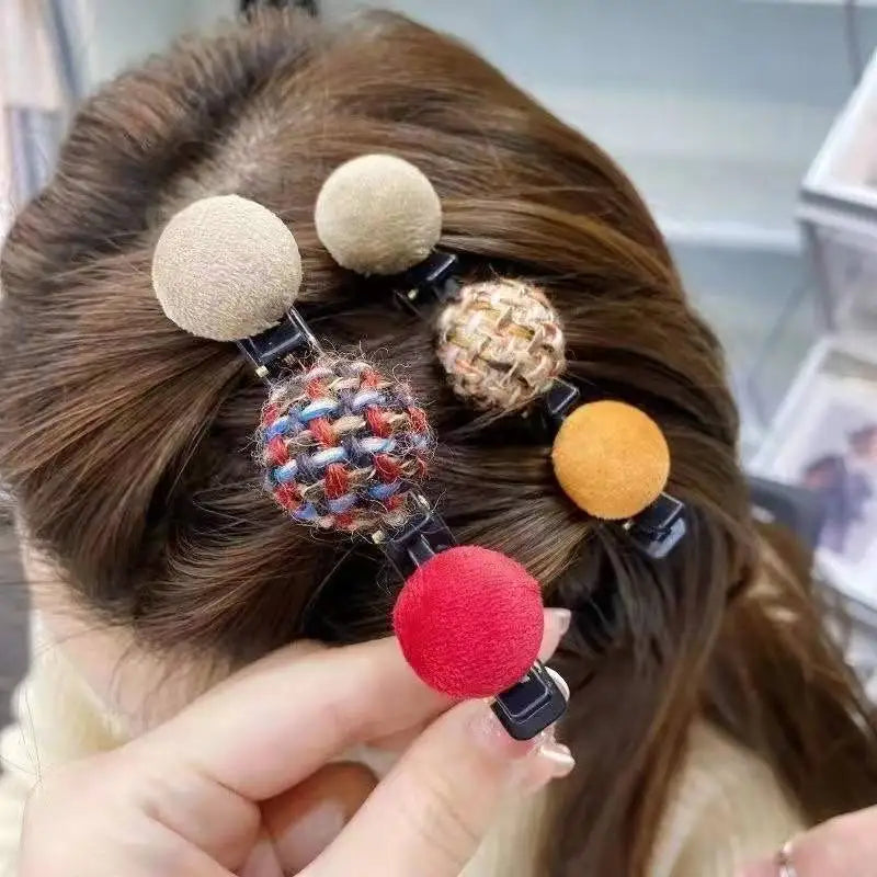 Velvet Bangs Clip Sweet Cute Barrettes Hair Side Clip Fashion Braided Hairpins Hair Accessories Black Headwear Women Style Tools Quake