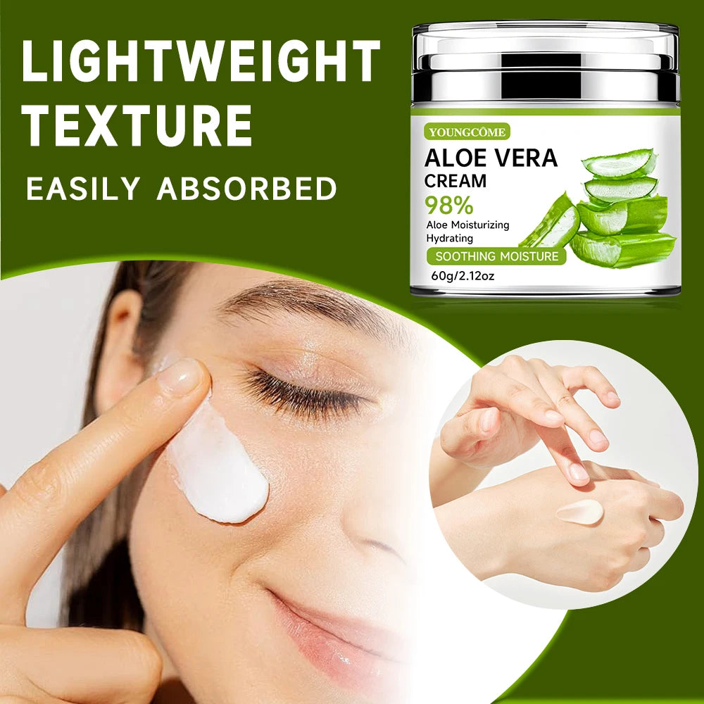 98% Pure Aloe Gel-Instant cooling and deep nourishing moisturizer for men and women-Strengthens skin barrier,Suitable for All Quake
