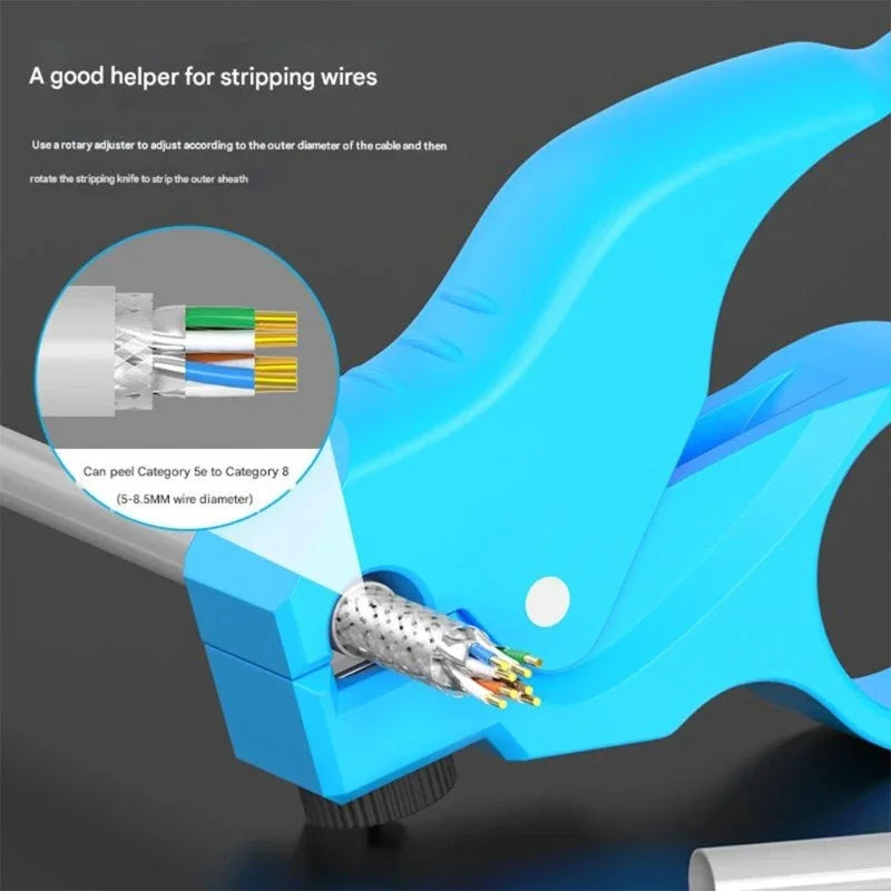 Cable Stripping Tool With Adjustable Depth Ergonomic Grip And Safety Lock Mechanism For Professional Use K1KF Quake