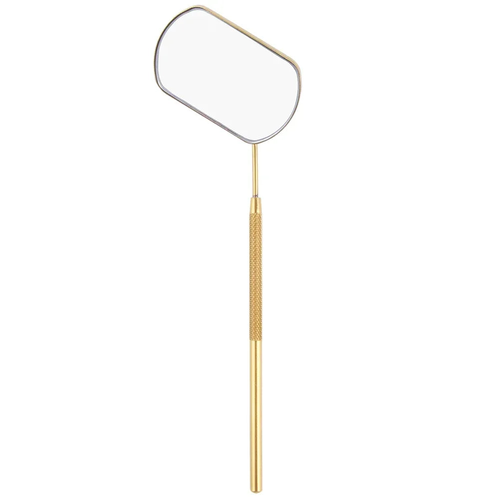 vvocci Extension Supplies Checking False Eyelash Mirror Large Stainless Steel Magnifying Makeup Mirror Dental Mouth Mirror Lash Quake M11 Gold