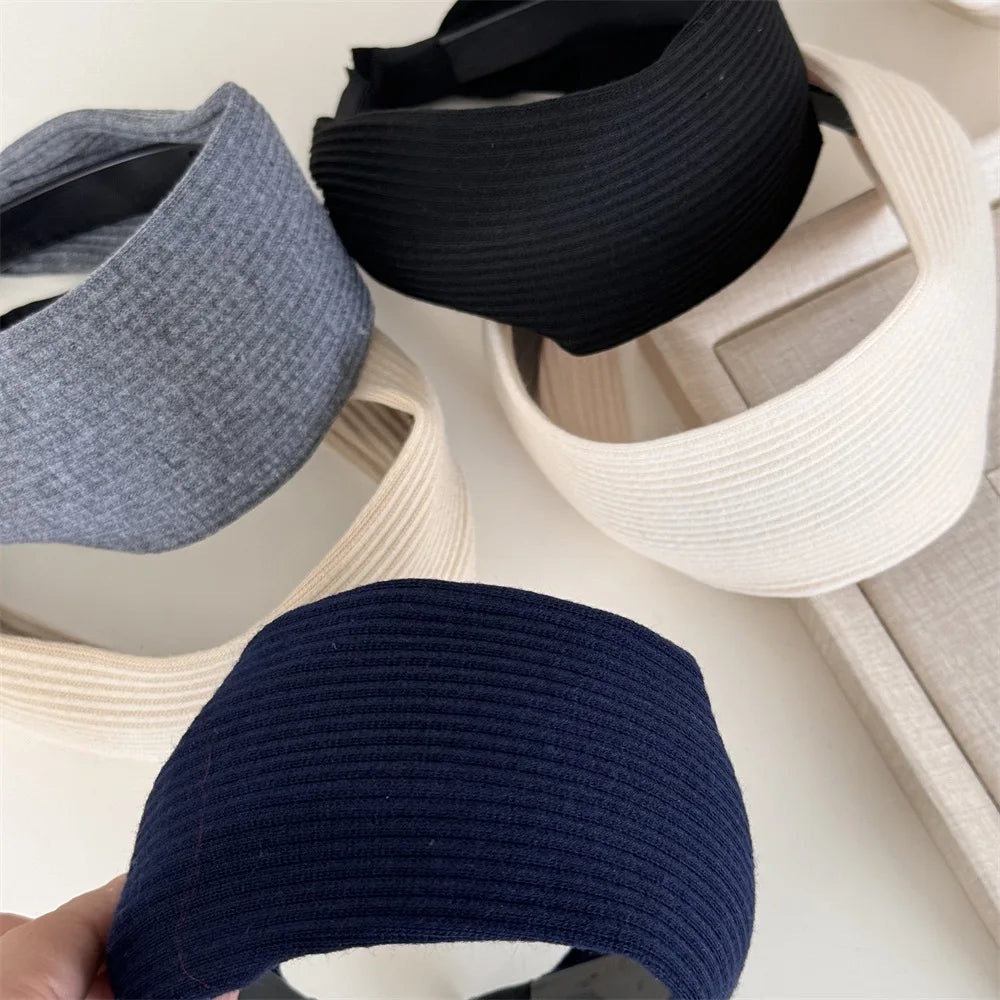 Solid Color Wide Edge Headband Vintage Non Slip Headbands for Women Girls French Temperament Atmosphere Hair Styling Accessories Quake