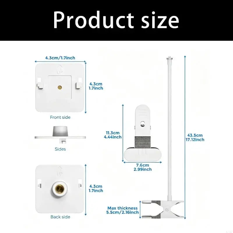 Clamp-On Baby Monitor Camera Mount with Flexible Positioning Arm for GHB ABM700 SM50B Models, Spring Clamp K1KF Quake