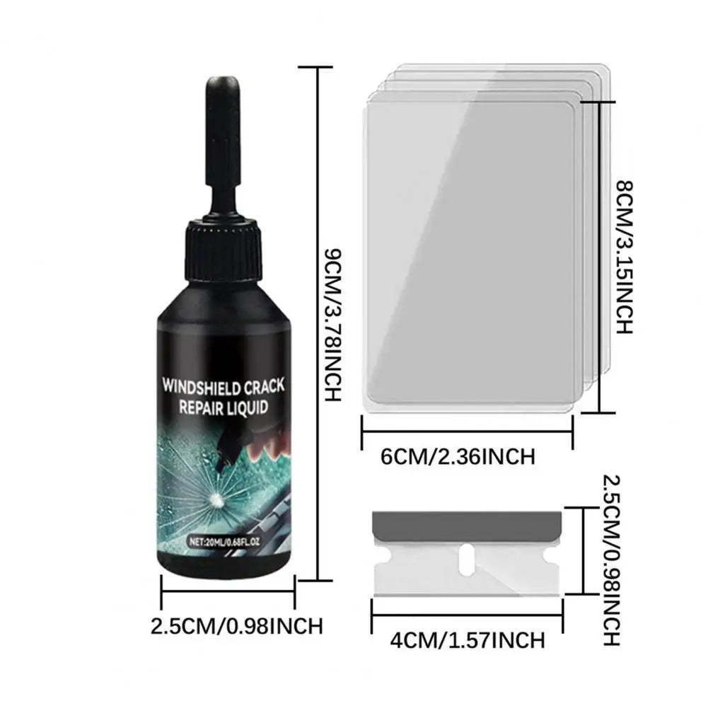 Car Windshield Repair Kit for Cracks Chips UV Glass Repair Fluid Permanent Bonding Prevents Further Spreading DIY Tool Quake