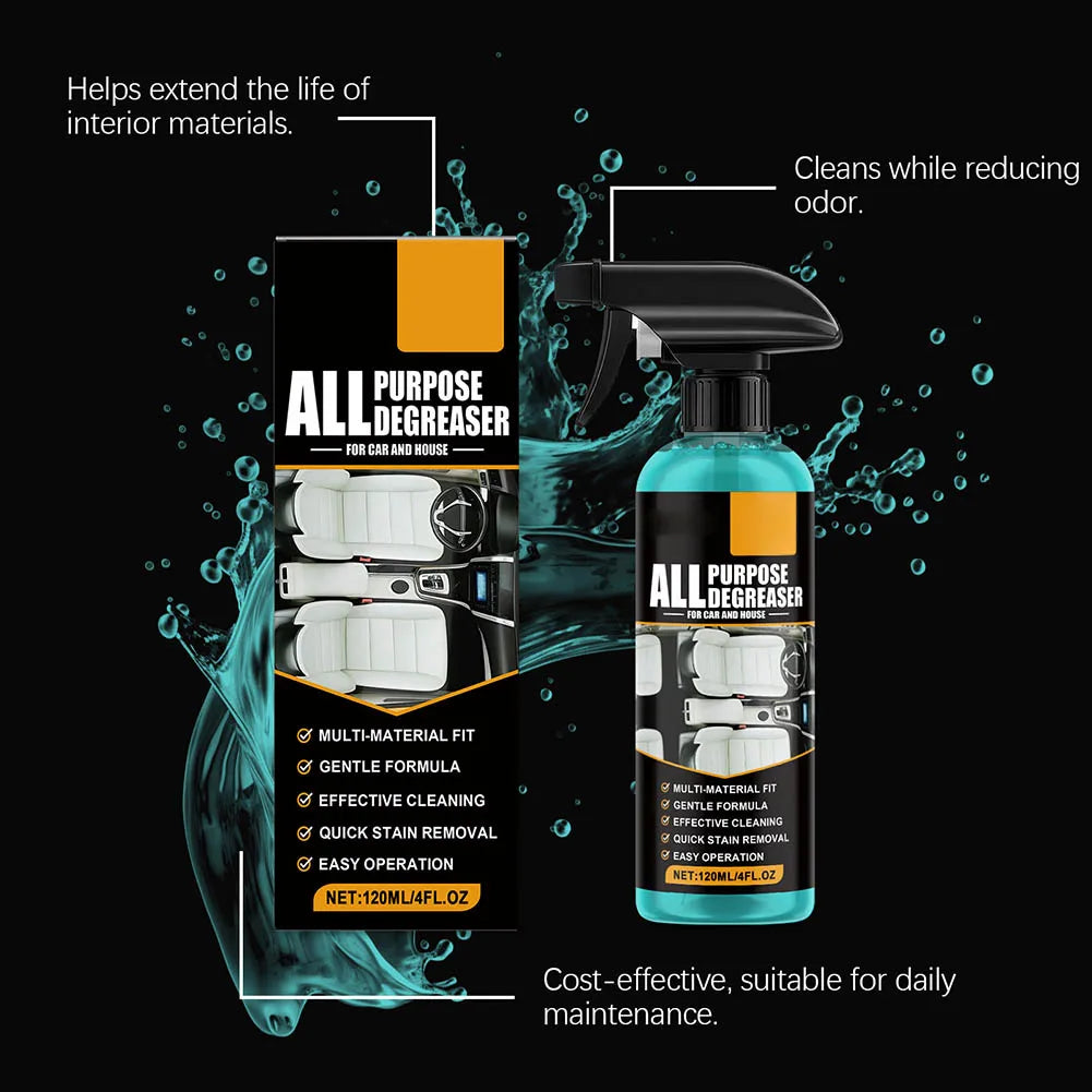 Purpose Car Degreaser Spray Lemon Scent Cleaner For Auto Interior Seats Sofas Home Furniture Grease Removal Cleaning Tool Quake