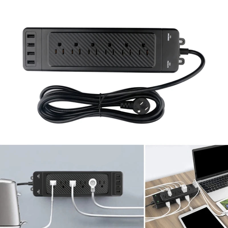 Long Cord Power Strips,1680Joule Protector 9.8ft Extension Cord with Multiple Outlets 18AC 4USB Ports Flat Plugs K1KF Quake Default Title