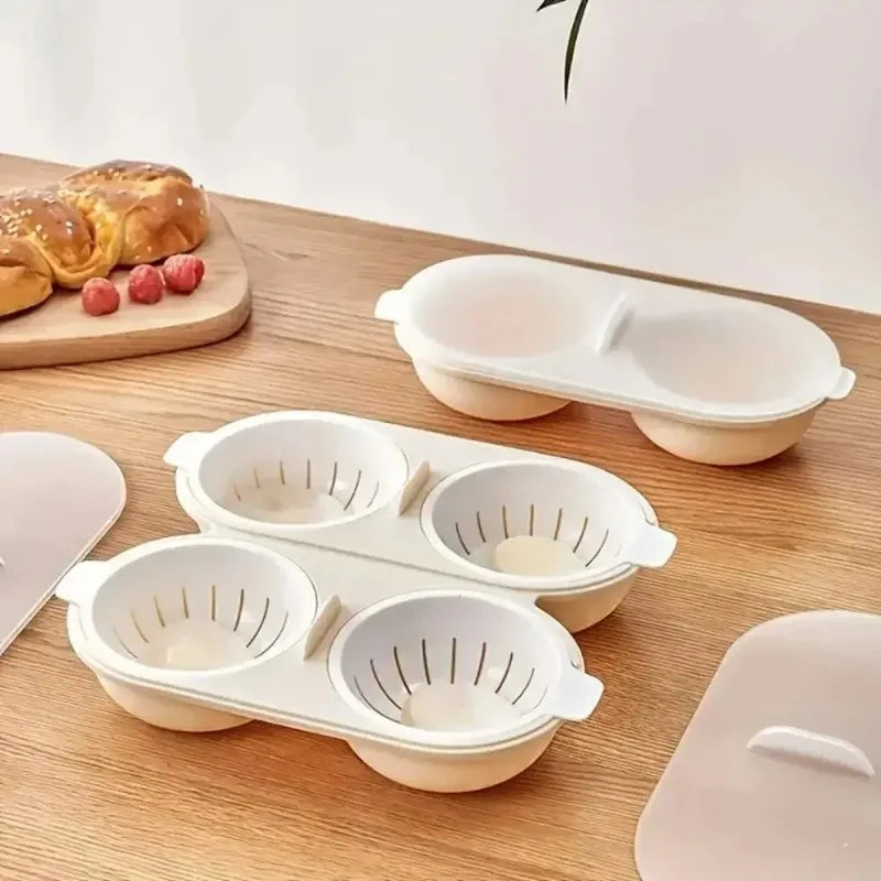 1pc Multi Functional Egg Boiler Household Water Boiling Kitchen Microwave Oven High Temperature Resistant Appliance Quake