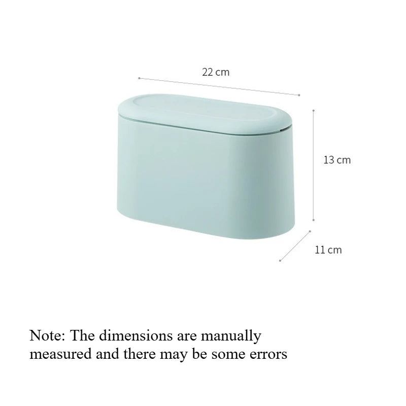 Nordic Press Type Desktop Trash Can Mini Double Layer Litter Bin with Lid Odor-proof Small Wastebasket for Bedroom Dining Table Quake A