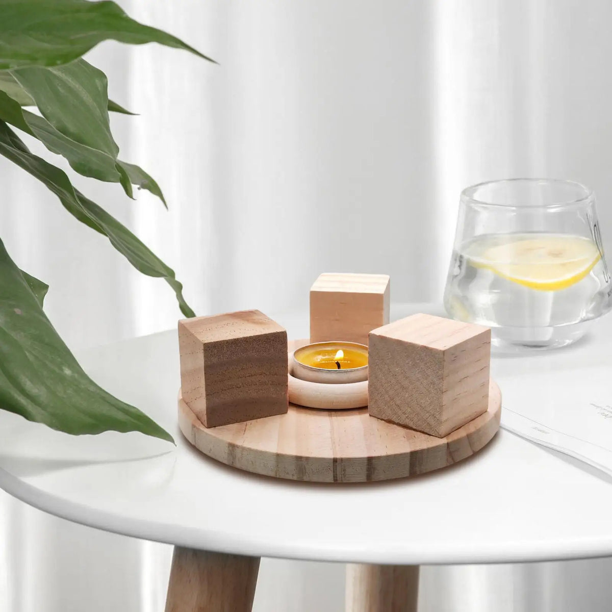 Teapot Warmer Tea Kettle Warmer Glass Candle Holder 1 Piece Wooden Tea Light Warmer Buffet Server and Warmer for Tea Camping Quake As shown