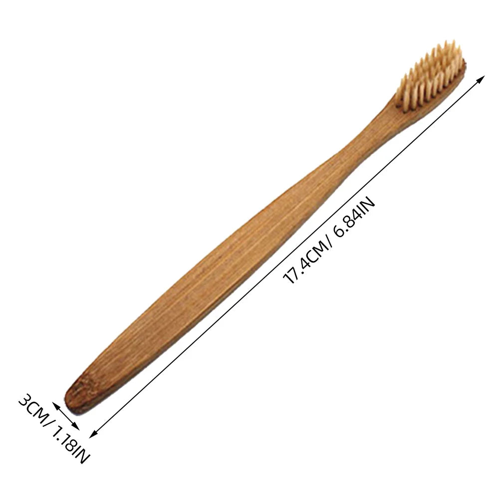 8pcs Bamboo Toothbrush Wooden Eco-Friendly Bristle Tooth Brushes For Sensitive Gums Teeth Stain Removal Sustainable Oral Quake