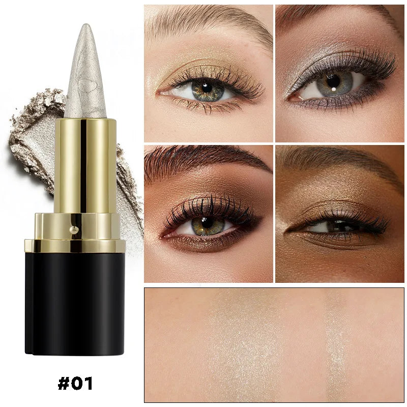 Waterproof Creamy Eyeliner Stick Sweat-Proof Long-Lasting Easy Application Half Count for Daily Makeup Quake 01