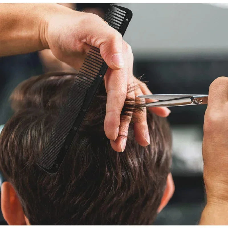 vvocci 5-Piece Wide Tooth Carbon Fiber Salon Cutting Comb Set–Heat Resistant Professional Hairdressing Styling Comb for Barbers Quake