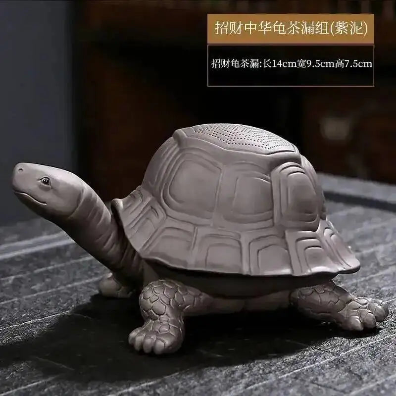 Purple Clay Hat Tea Strainer Tea Leakage Filter Tea Filter Cute Longevity Turtle Tea Pet Ornament Ceramic Tea Set Quake Tea Leaks turtle