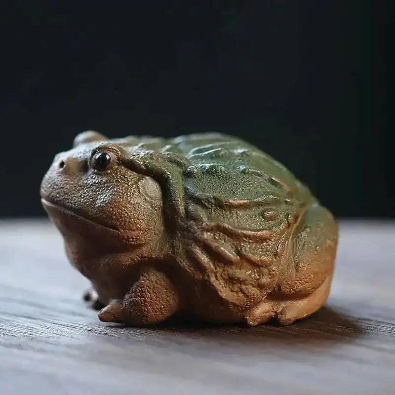 Yixing Zisha Tea Pet Golden Toad Wealth-attracting Tea Plaything, Nurturable Creative Toad Tea Tray Ornament, Kung Fu Tea Set Quake