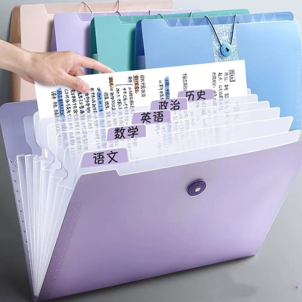 8 Grids Organ File Folder A4 Large Capacity Paper Documents Folder Office School Supplies Document Organizer Expanding File Bag Quake