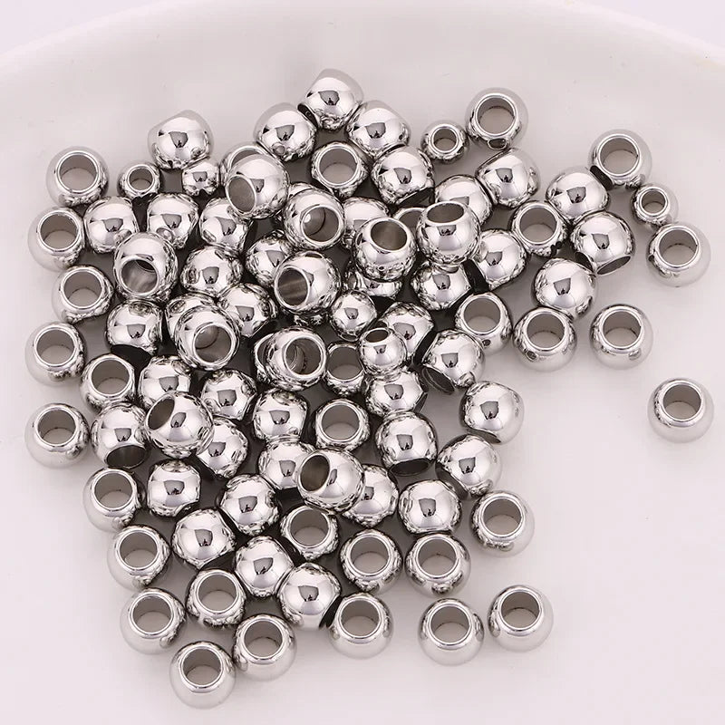 50pcs/Lot 8mm Gold Silver Hair Braid Beads Dreadlocks Hair Ring Braid Dreads Dreadlock Beads Cuffs Clips Approx 4mm Hole Quake 50pcs 8mm NO.1