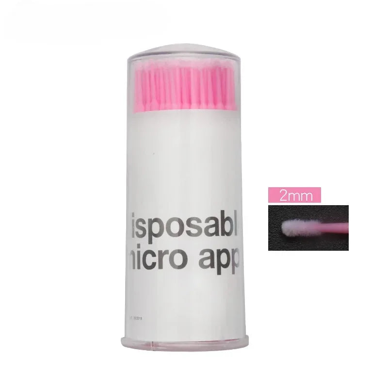 vvocci 100pcs Disposable Mini Makeup Applicator Brushes – Barrel Eyelash Extension & Mascara Brushes, Single-Use Cosmetic Tools Quake M181 Pink medium S