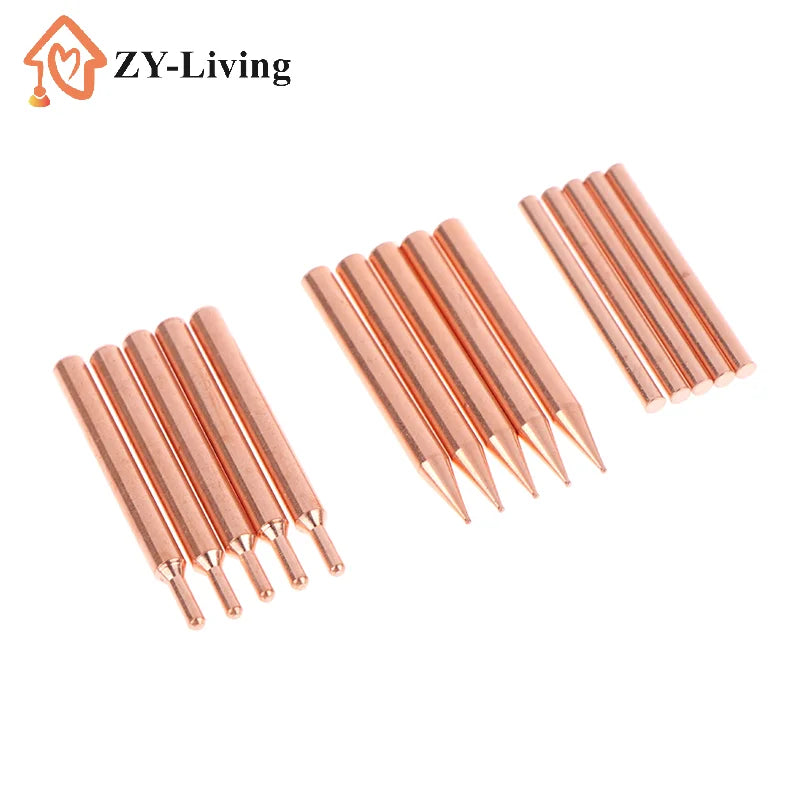 5/10Pcs 18650 Handheld Spot Tips Welder Head For Small Lithium Battery Spot Welder Pen Purple Copper Spot Welding Need Quake