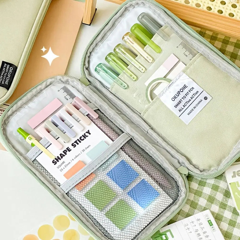 New Oxford Pen Bag Ultra-thin Portable Stationery Pouch Multi-functional Stationery Organizer Students Gift Quake