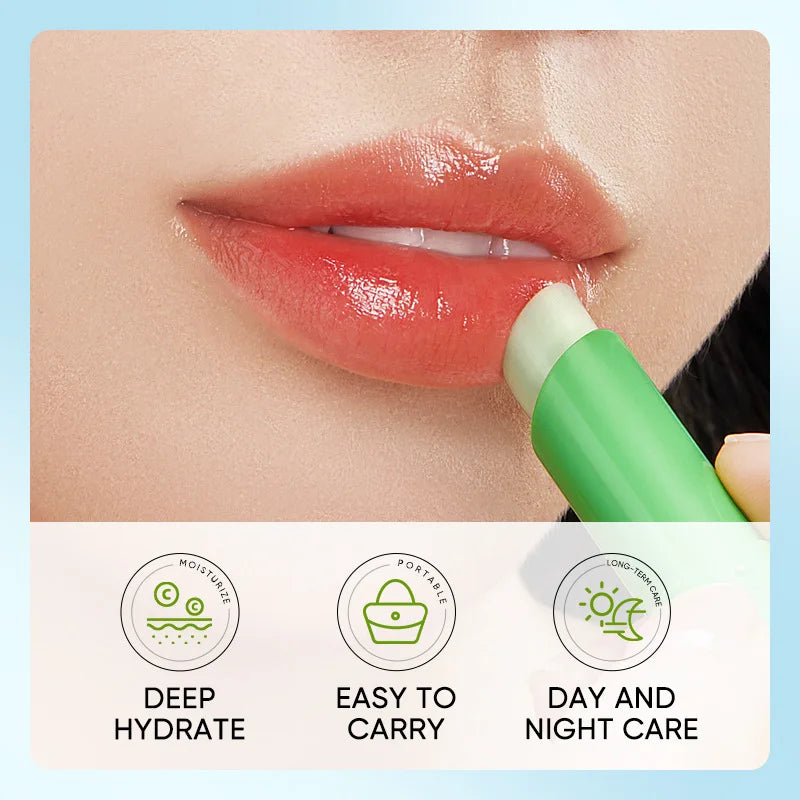 Aloe Vera Long Lasting Moistourizing Lip Balm Natural Moisture Lipstick Nutritious Temperature Sensitive Care Makeup for Lip Quake
