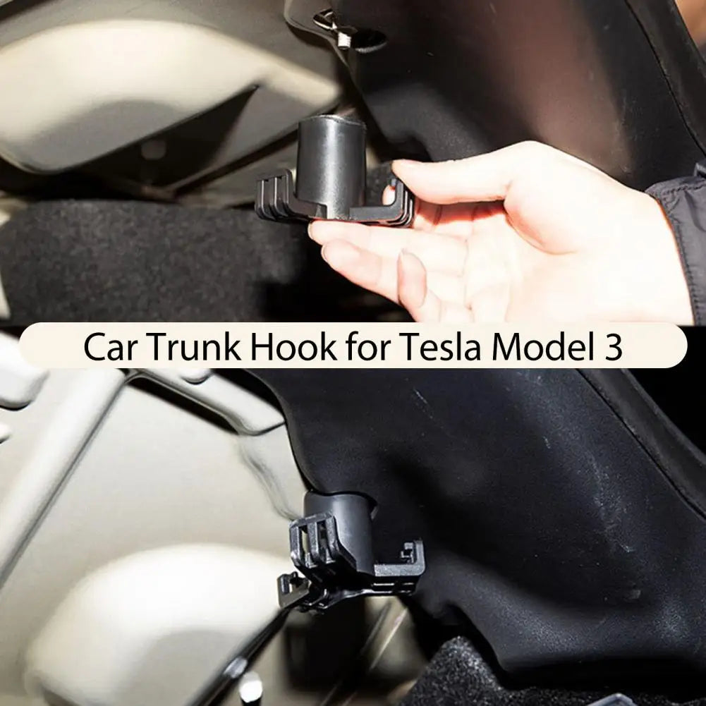 Car Trunk Hook for Tesla Model 3 Heavy Duty Black Auto Garbage Grocery Bag Hanger Car Interior Modification Accessories Quake