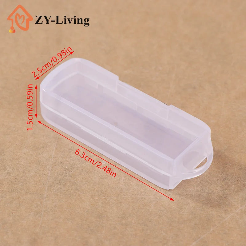 -5 PCS Transparent PC USB Flash Drive Cases Contemporary Style Storage Boxes With Lids For OTG Rotating Drives Quake