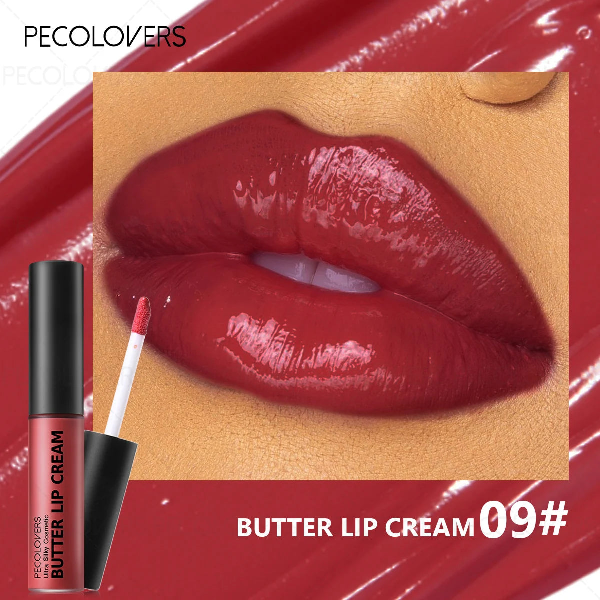 1PC Buttery Short Lip Gloss, Moisturizing Lipstick, High Color Rendering, Suitable for Various Makeup Looks, Lip Cosmetics Quake 09