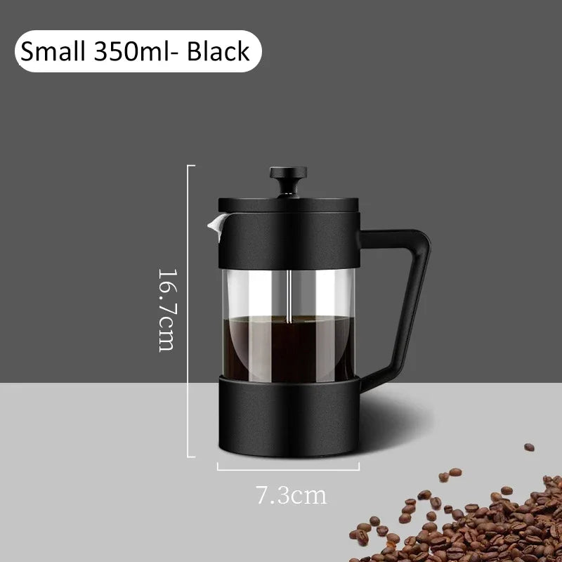 350/600/1000ML French Press Coffee Maker Pot Thickened Borosilicate Glass French Press Coffee Maker Multifunction Hand Punch Pot Quake 350ML