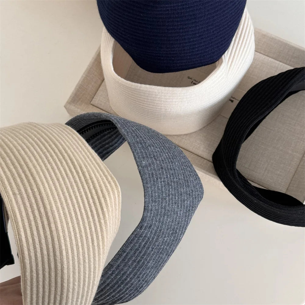 Solid Color Wide Edge Headband Vintage Non Slip Headbands for Women Girls French Temperament Atmosphere Hair Styling Accessories Quake