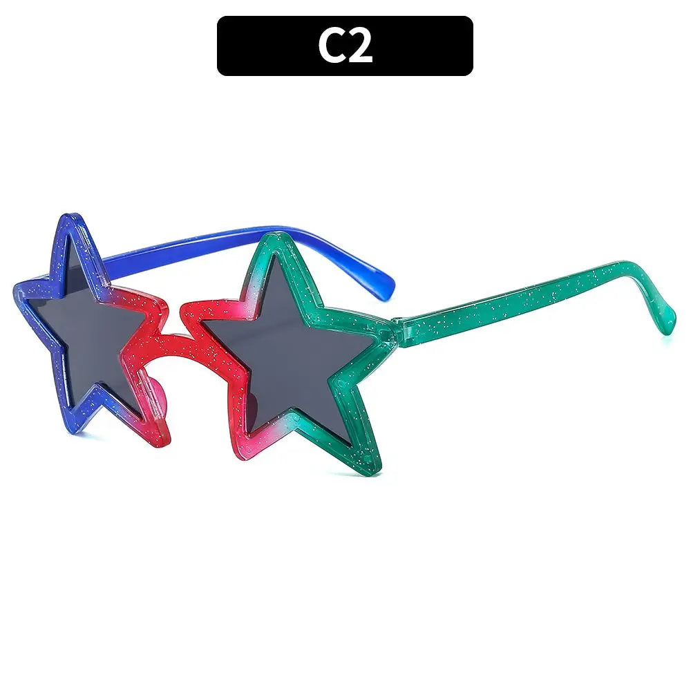 Fashion Unique Pentagram Sunglasses Christmas Party Star Shape Sun Glasses for Women Men Shining Shades Xmas Festival Eyewear Quake C2
