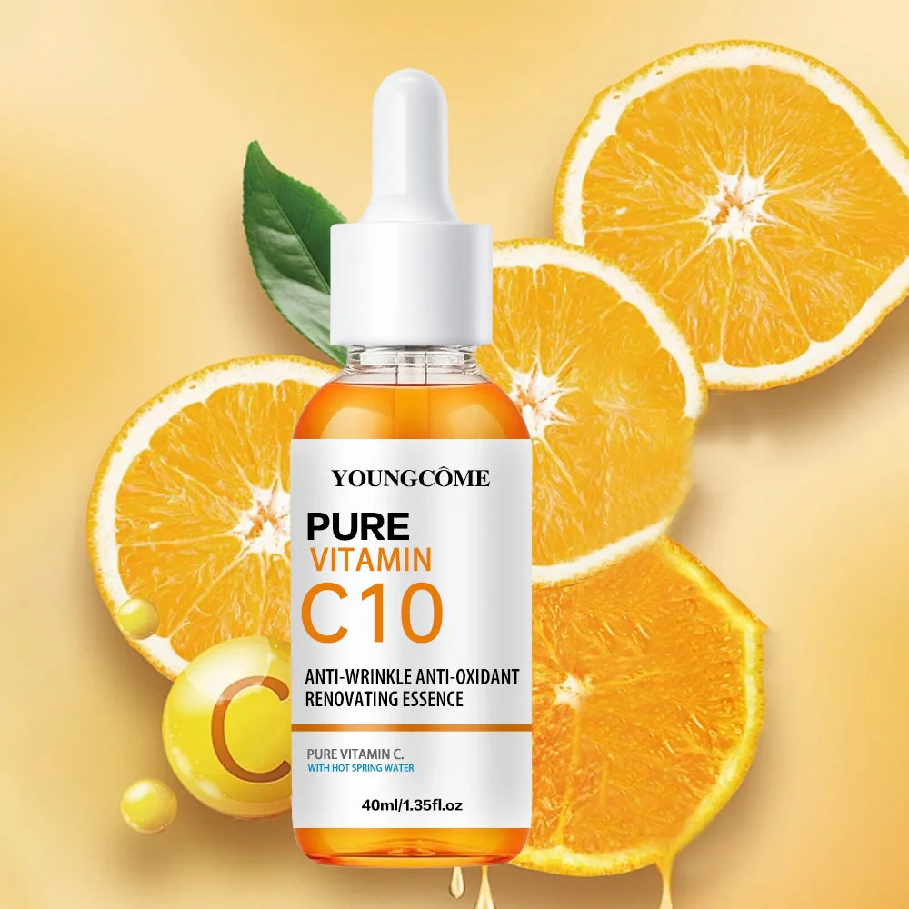 Vitamin C10 Whitening Serum Remove Freckles Dark Spots Face Essence Fade Melasma Melanin Brighten Repair Dull Skin Care Quake