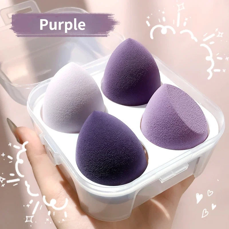 Fruit Shaped Cosmetic Puff with Storage Box for Women Face Foundation Powder Sponge Cosmetic Puff Make Up Sponge Makeup Tools Quake Purple with box