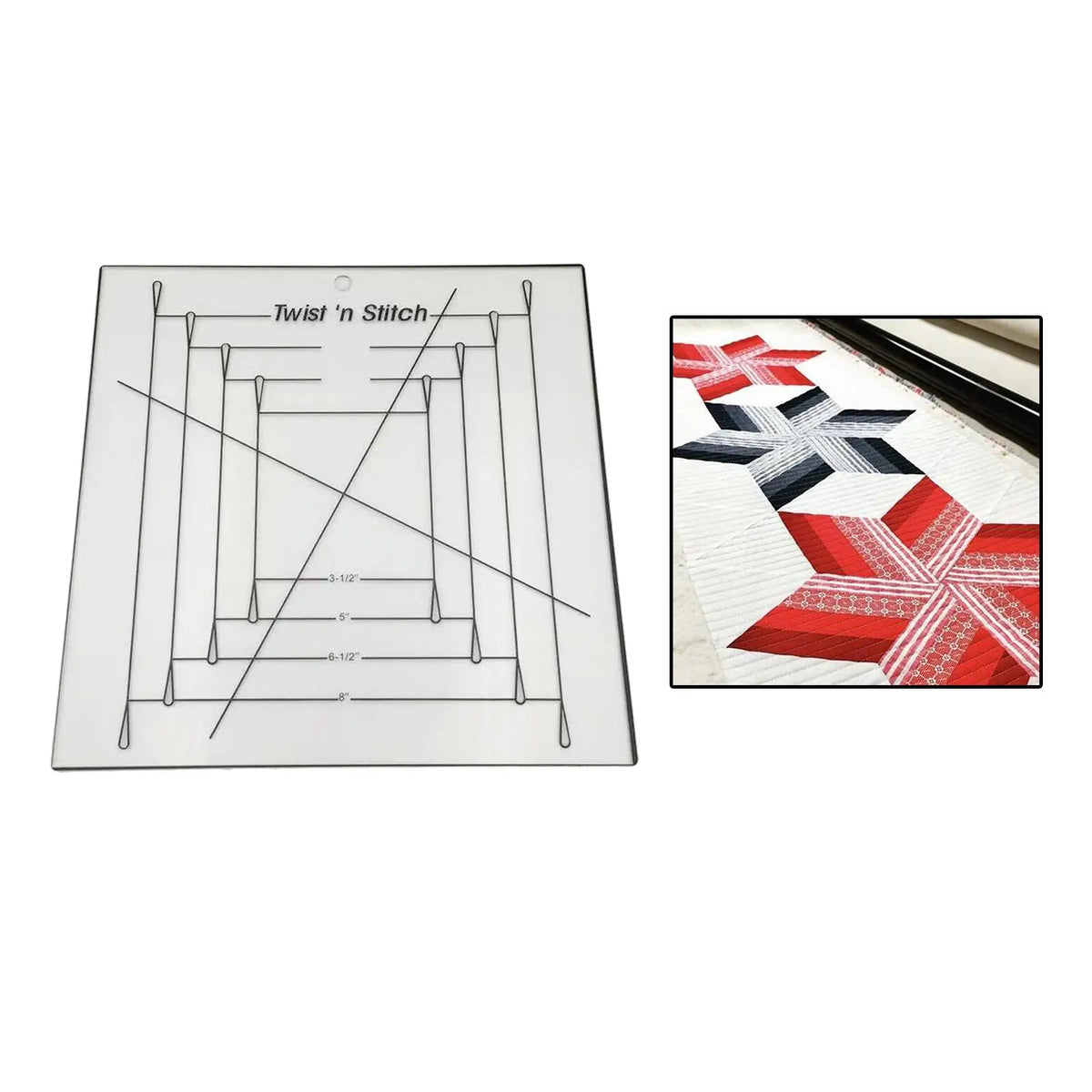 Quilting Template Rulers Household Sewing Machine Twist n Stitch Ruler 3-1/2-10 inches Sewing Fabric Patterns Design Frame Tools Quake