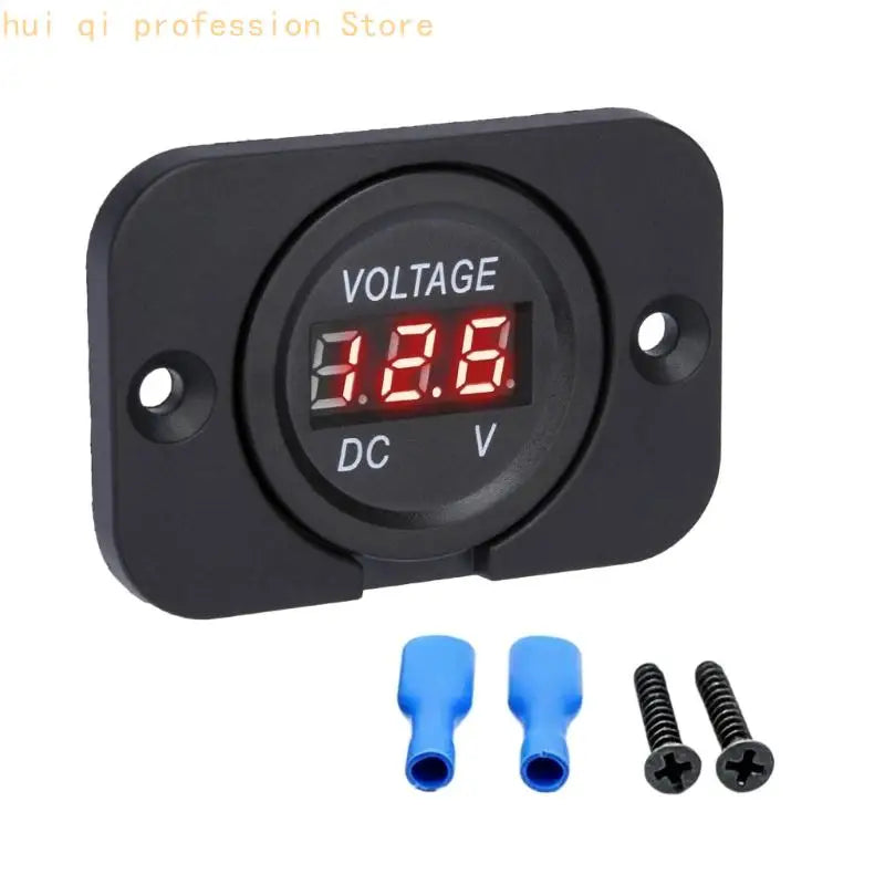 Car Battery Meter, Waterproof Digital Voltmeter For Car Truck Campers H8WE Quake Red CN