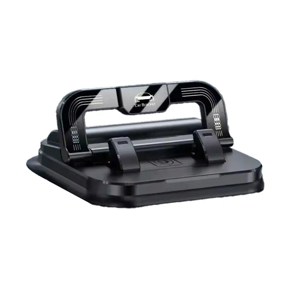 2-in-1 Dashboard Phone Holder with H7 Number Plate-Universal 360° Rotatable and Foldable Car Phone Mount Quake Black
