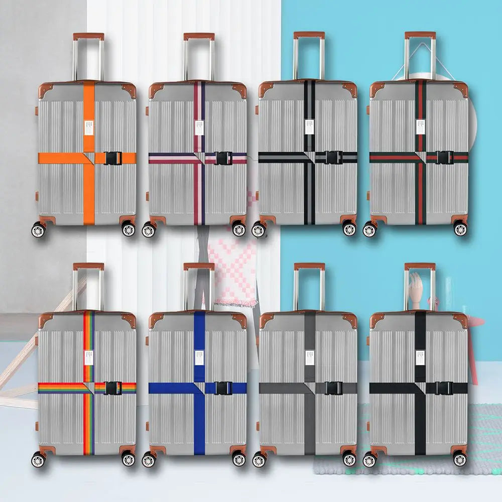 Rainbow Suitcase Belts Name Sticker Travel Suitcase Accessories Packing Belt Baggage Belts Luggage Buckle Strap Quake