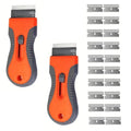 vvocci 1 Set blade With 10 Blades Stickers,Telescopic Adjustment Knife,Cleaning Scraper Tool For Removing Labels Glue removal Quake M366 2 Set orange