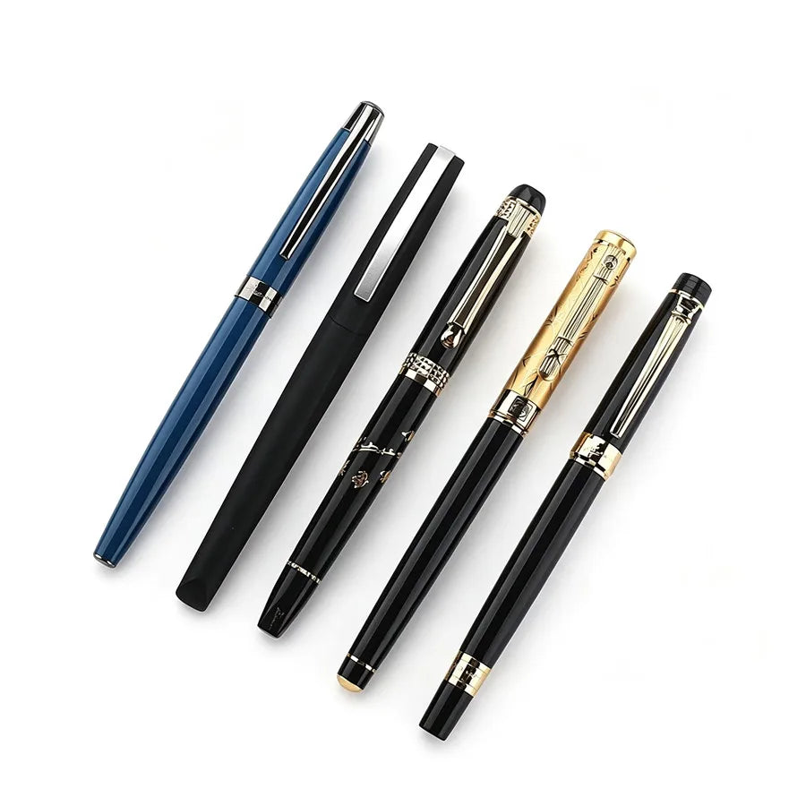 Picasso Luxury Metal Gold Engraved Pattern Business Signature Ink Pen Office Writing Gift Fountain Pens Multiple Colors Quake