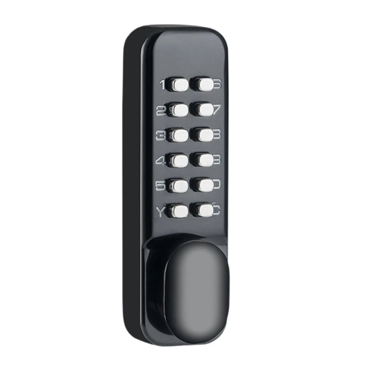 Zinc Alloy Mechanical Door Lock Keyless Push Button Security Handle for Balcony Gate Outdoor Use Quake Black