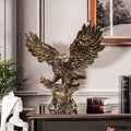 Eagle Statue Animal Sculpture Collectible Eagle Figurine, Table Centerpiece for Bookcase Shelf Office Garden Outdoor Ornament Quake Style A