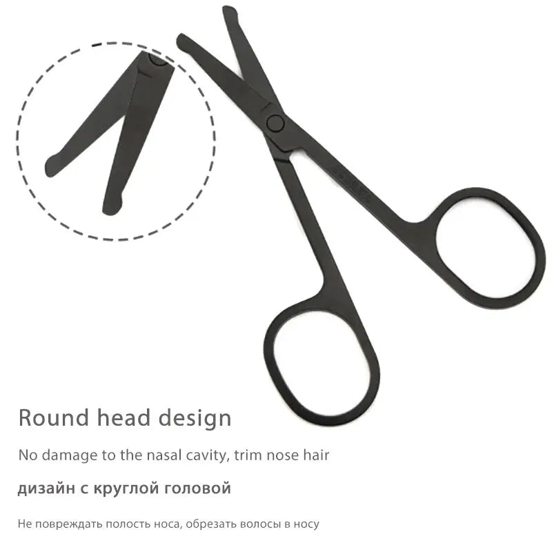 vvocci Stainless Steel Precision Scissors for Facial Hair, Ear & Nose Trimming, Eyebrow Grooming Quake