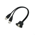 Double Female USB Extension Cable with Ears Screw Lock Panel Mount USB Cable for Cleaner Cable Routing, Desktop K1KF Quake 1 CN